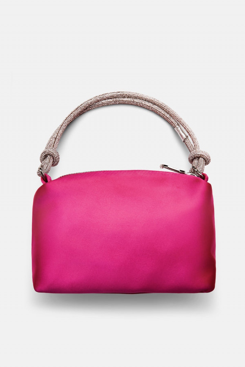 Juicy Couture Diamante Square Silk Satin Handbag Rosa | JC-SN652217