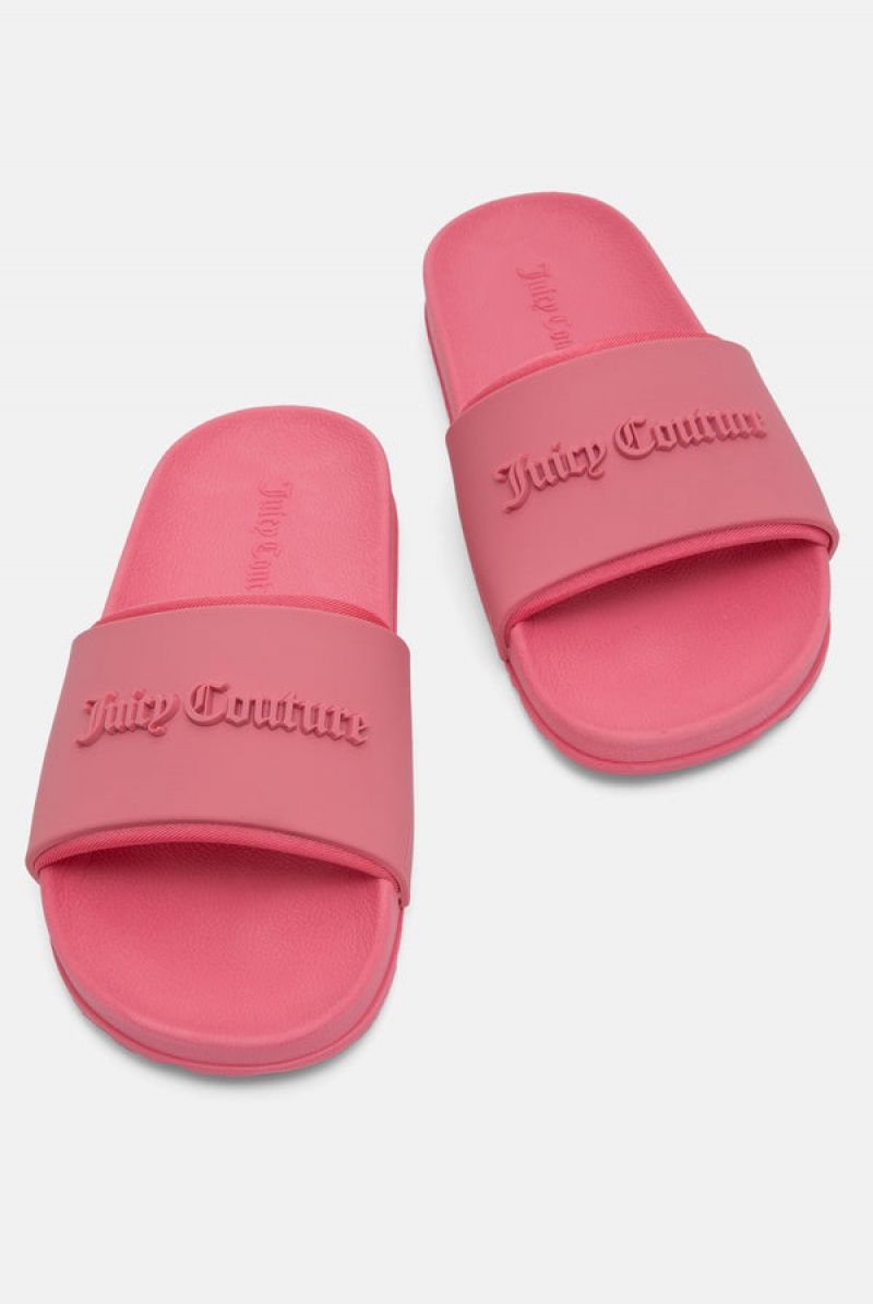 Juicy Couture Embossed Sliders Rosa | JC-SN652200