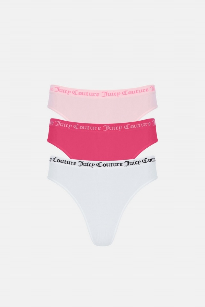 Juicy Couture Flate Knit Seamless Thong Pack X3 Multicolor | JC-SN652234