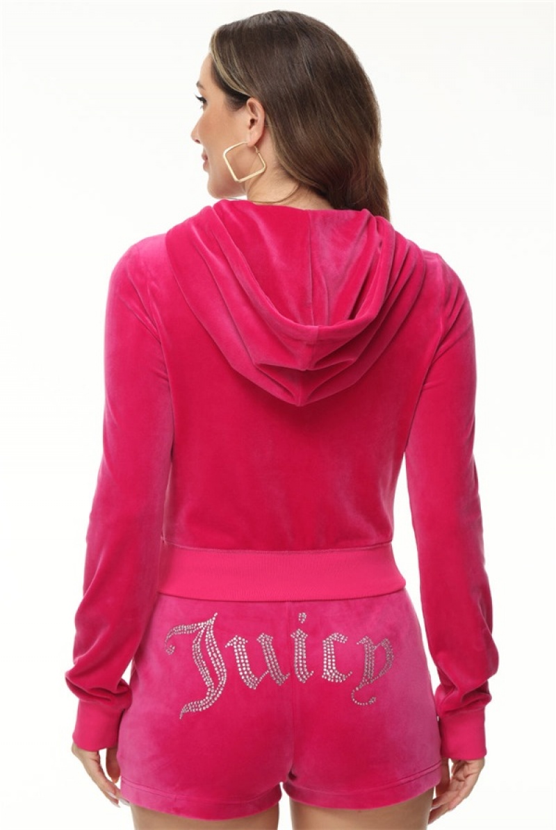 Juicy Couture Front Bling Hoodie Rosa | JC-SN651585