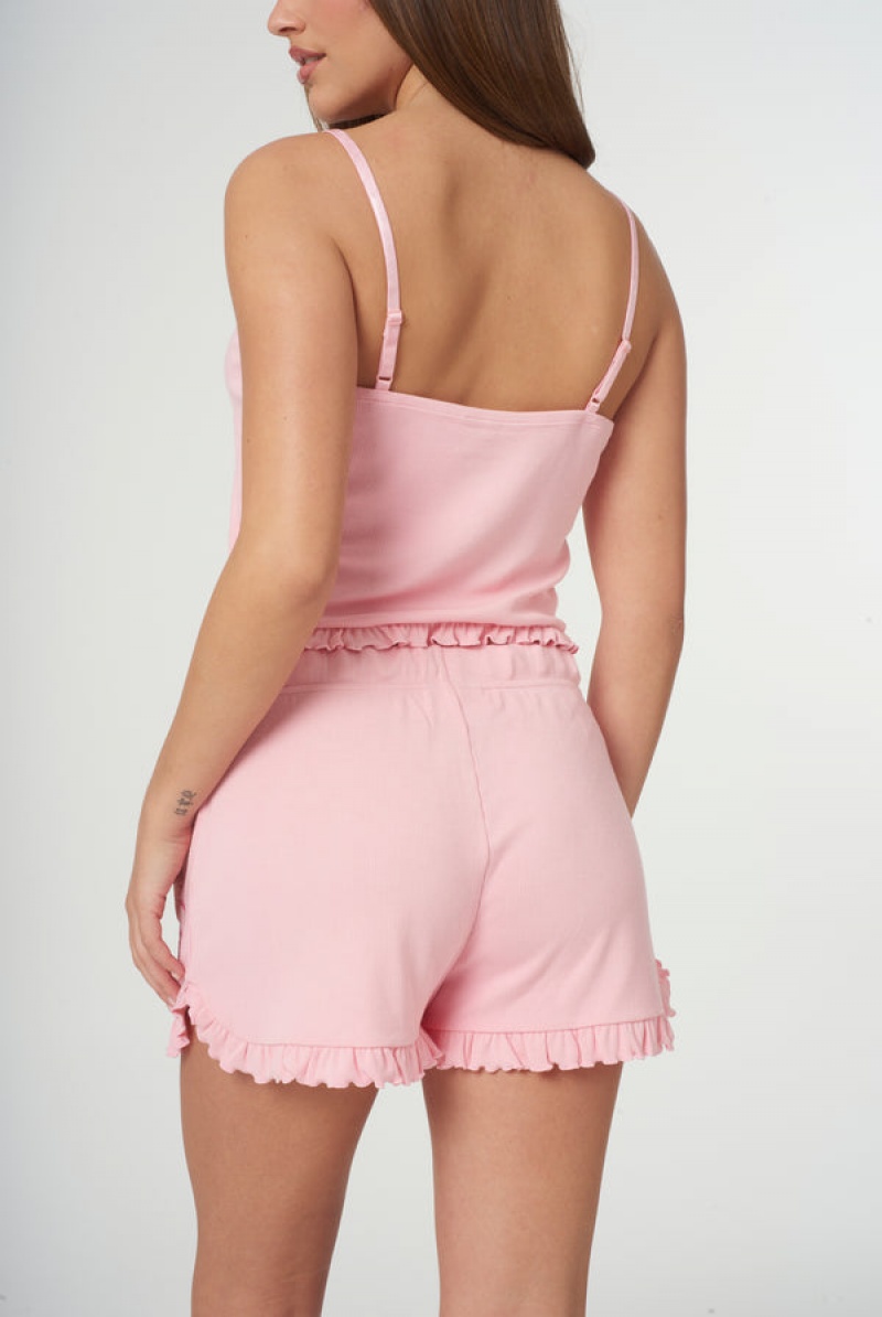 Juicy Couture Heart Frilled Sleep Shorts Rosa | JC-SN652268