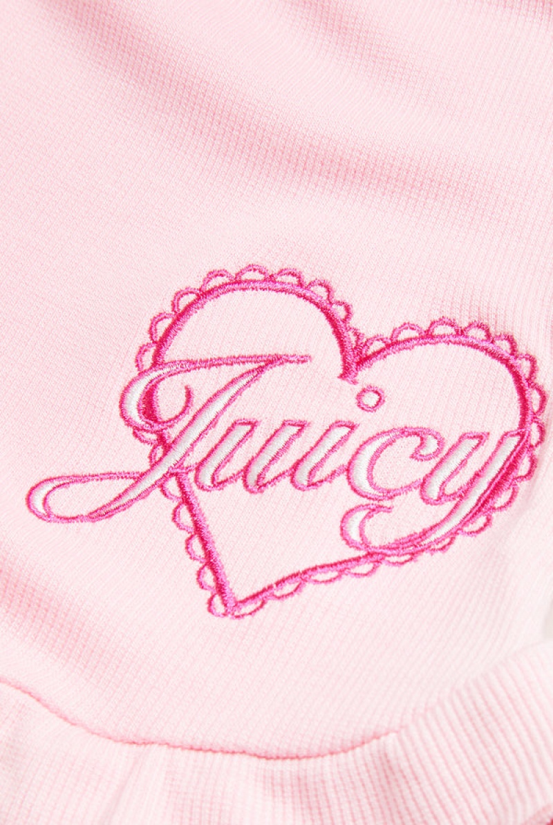 Juicy Couture Heart Frilled Sleep Shorts Rosa | JC-SN652268