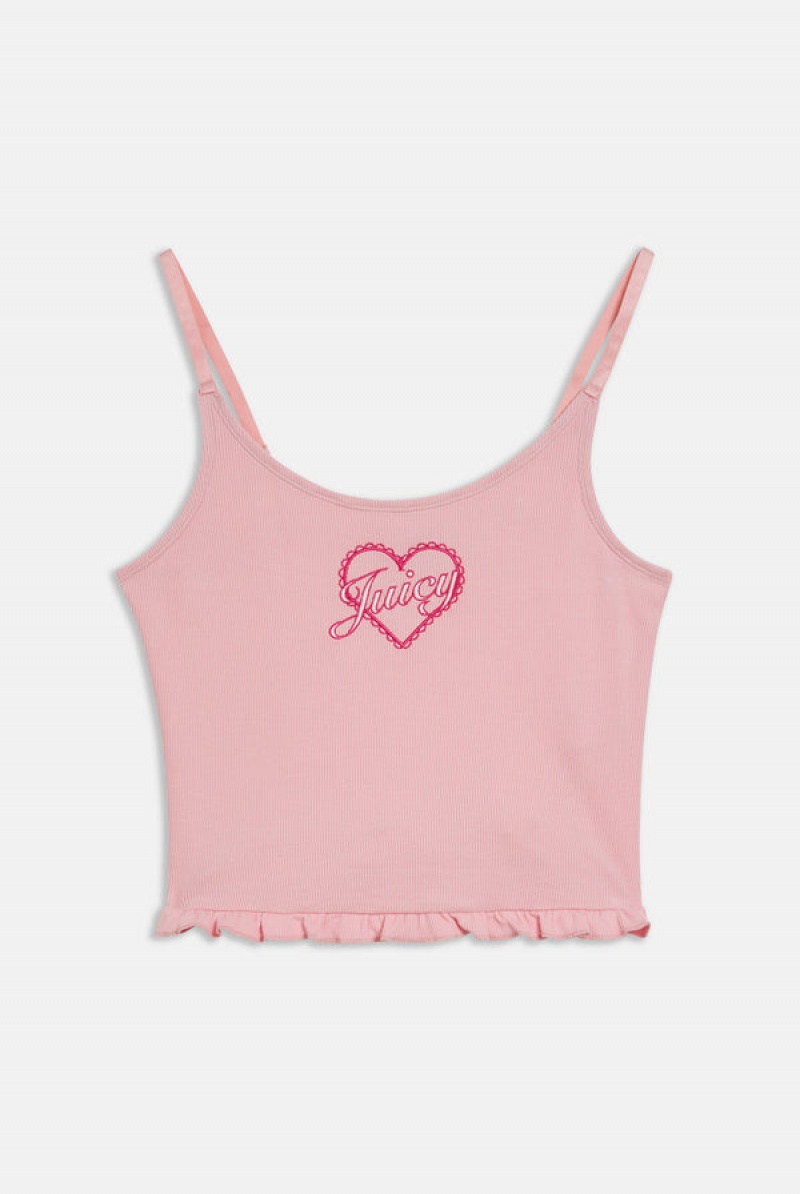 Juicy Couture Heart Frilled Sleep Vest Rosa | JC-SN652269