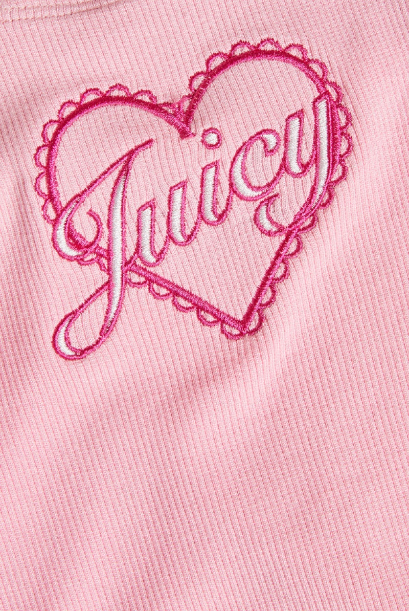 Juicy Couture Heart Frilled Sleep Vest Rosa | JC-SN652269