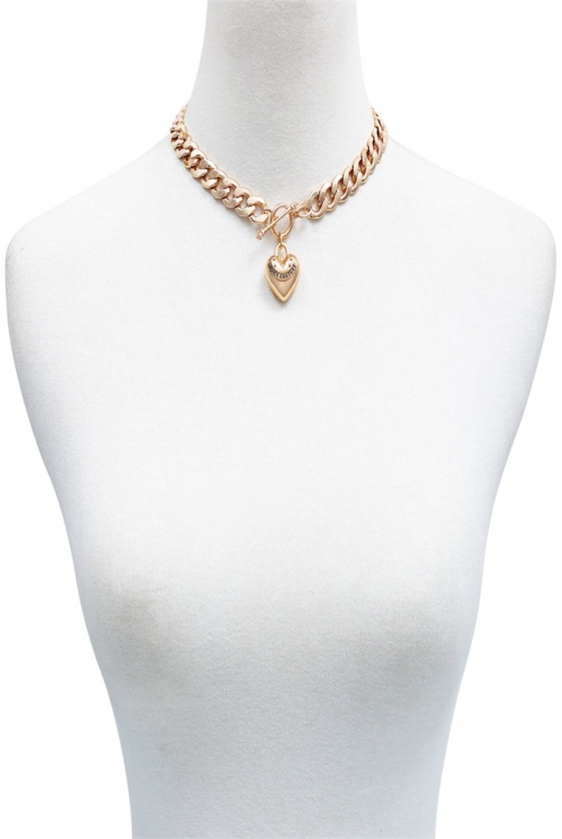 Juicy Couture Heart Pendant Necklace Gull | JC-SN651903