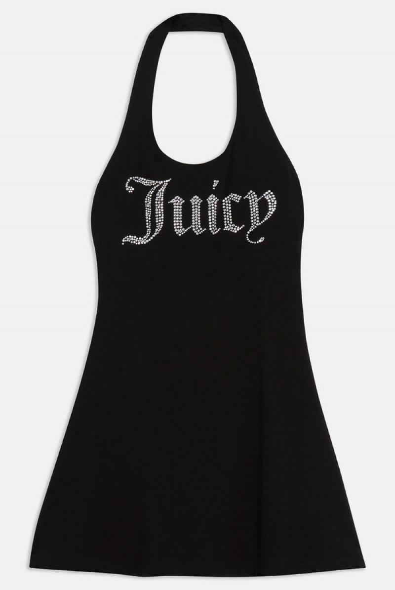 Juicy Couture Jersey Halter Neck Mini Kjoler Svarte | JC-SN652291