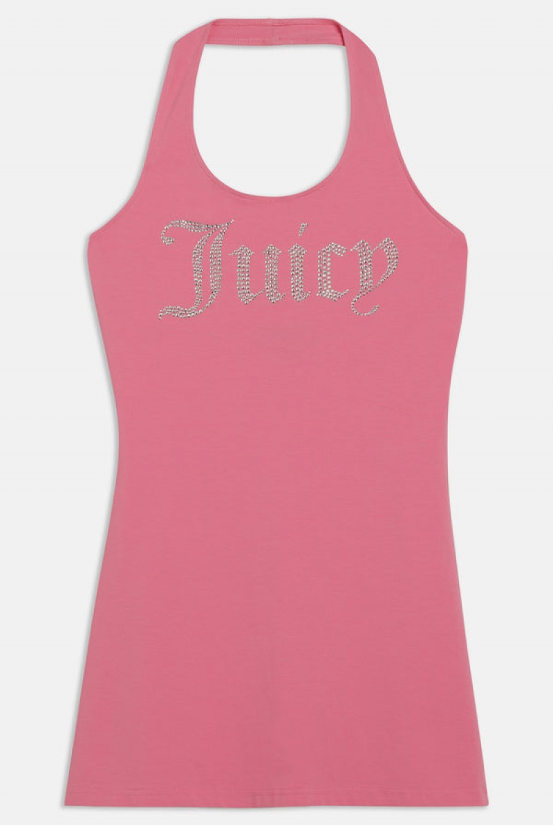 Juicy Couture Jersey Halter Neck Mini Kjoler Rosa | JC-SN652292