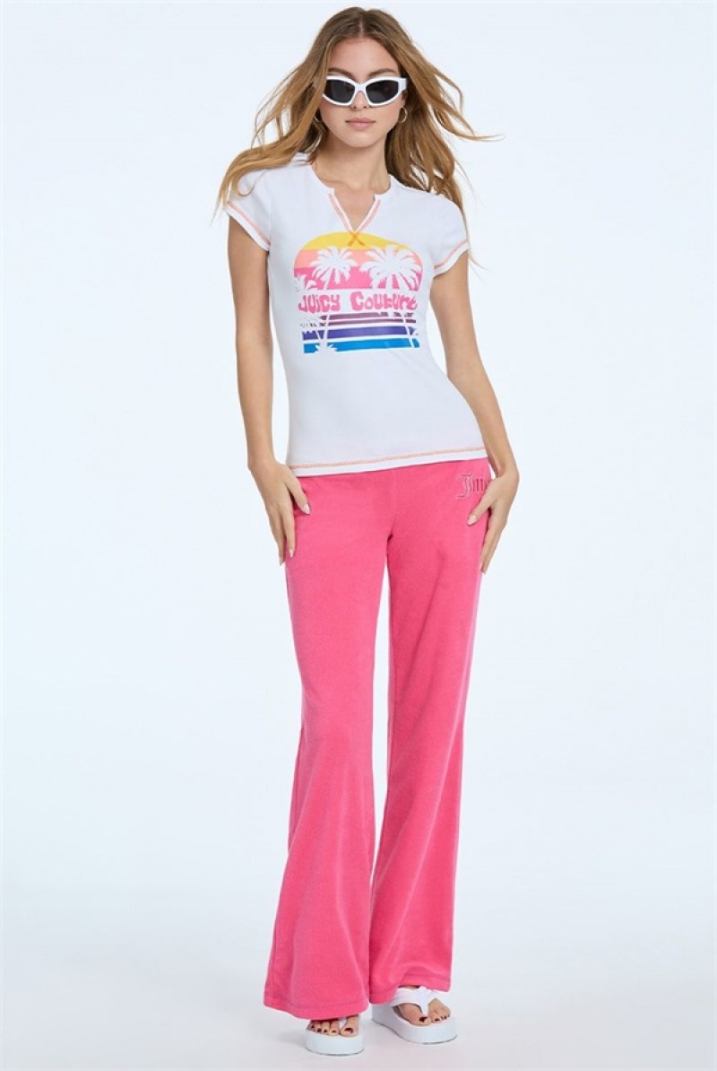 Juicy Couture Juicy Sunset Tee Hvite | JC-SN651608