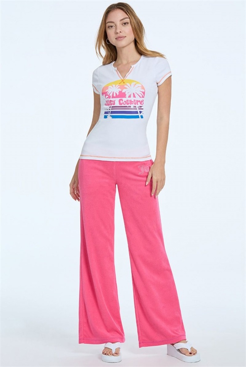 Juicy Couture Juicy Sunset Tee Hvite | JC-SN651608