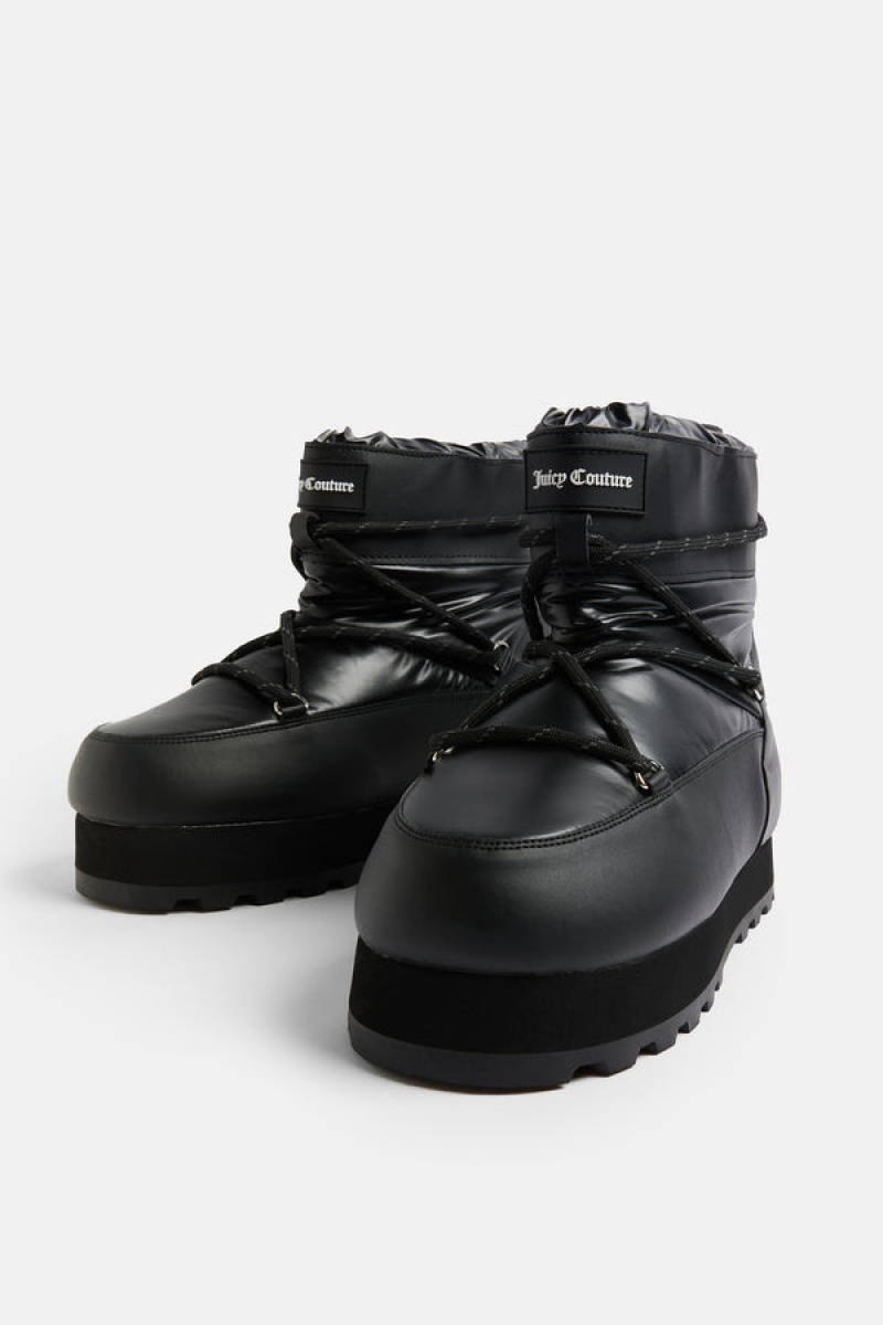 Juicy Couture Kort Nylon Snow Boot Svarte | JC-SN652196