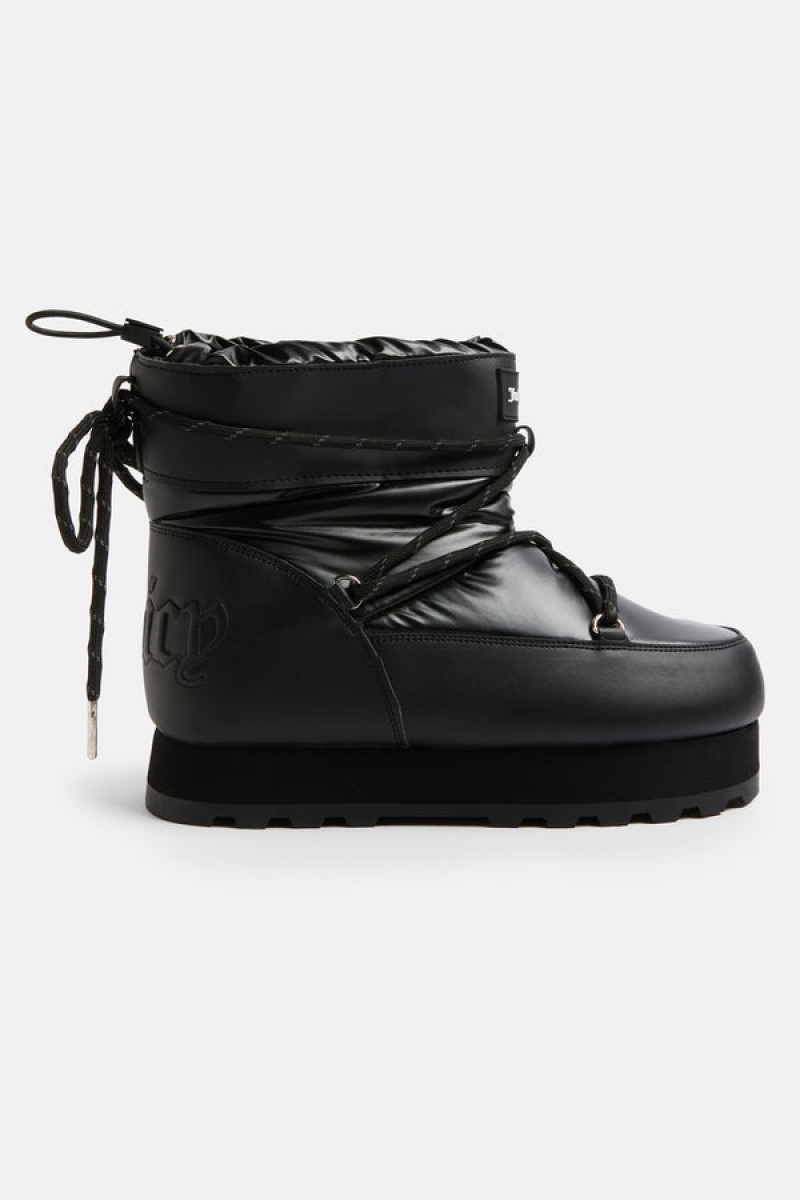 Juicy Couture Kort Nylon Snow Boot Svarte | JC-SN652196