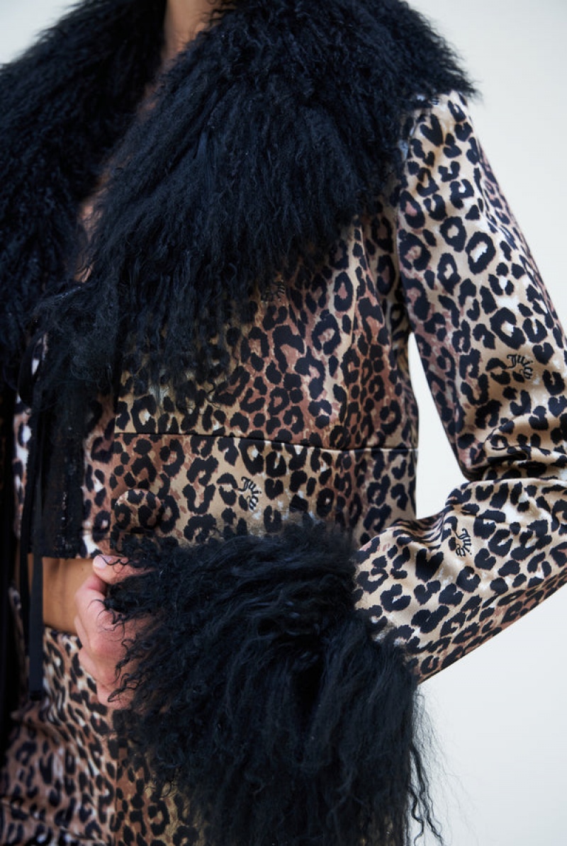 Juicy Couture Leopard Print Mongolian Coat Multicolor | JC-SN652303