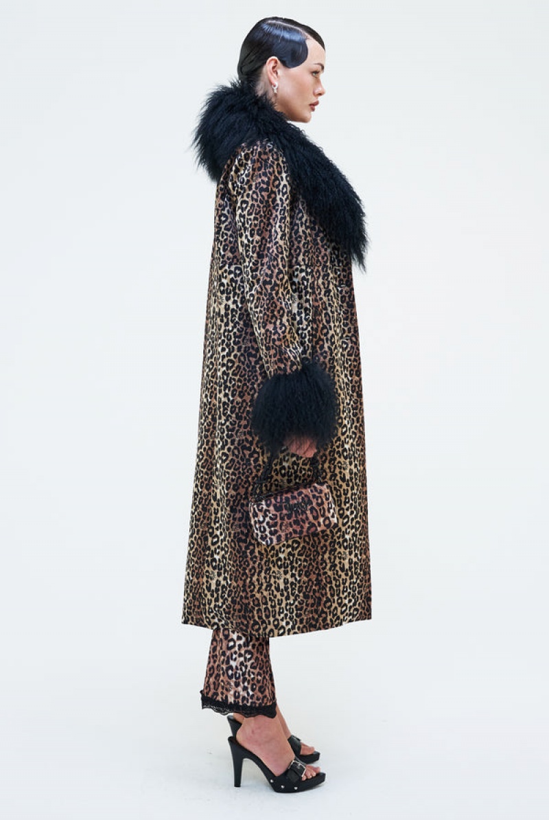 Juicy Couture Leopard Print Mongolian Coat Multicolor | JC-SN652303