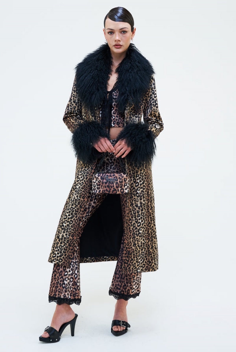 Juicy Couture Leopard Print Mongolian Coat Multicolor | JC-SN652303