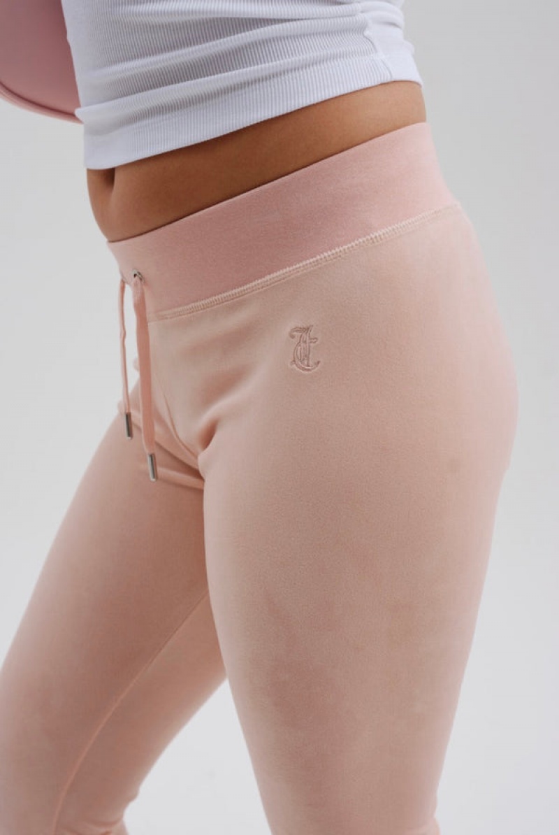 Juicy Couture Low Rise Flare Classic Velour Track Pant Rosa | JC-SN652003