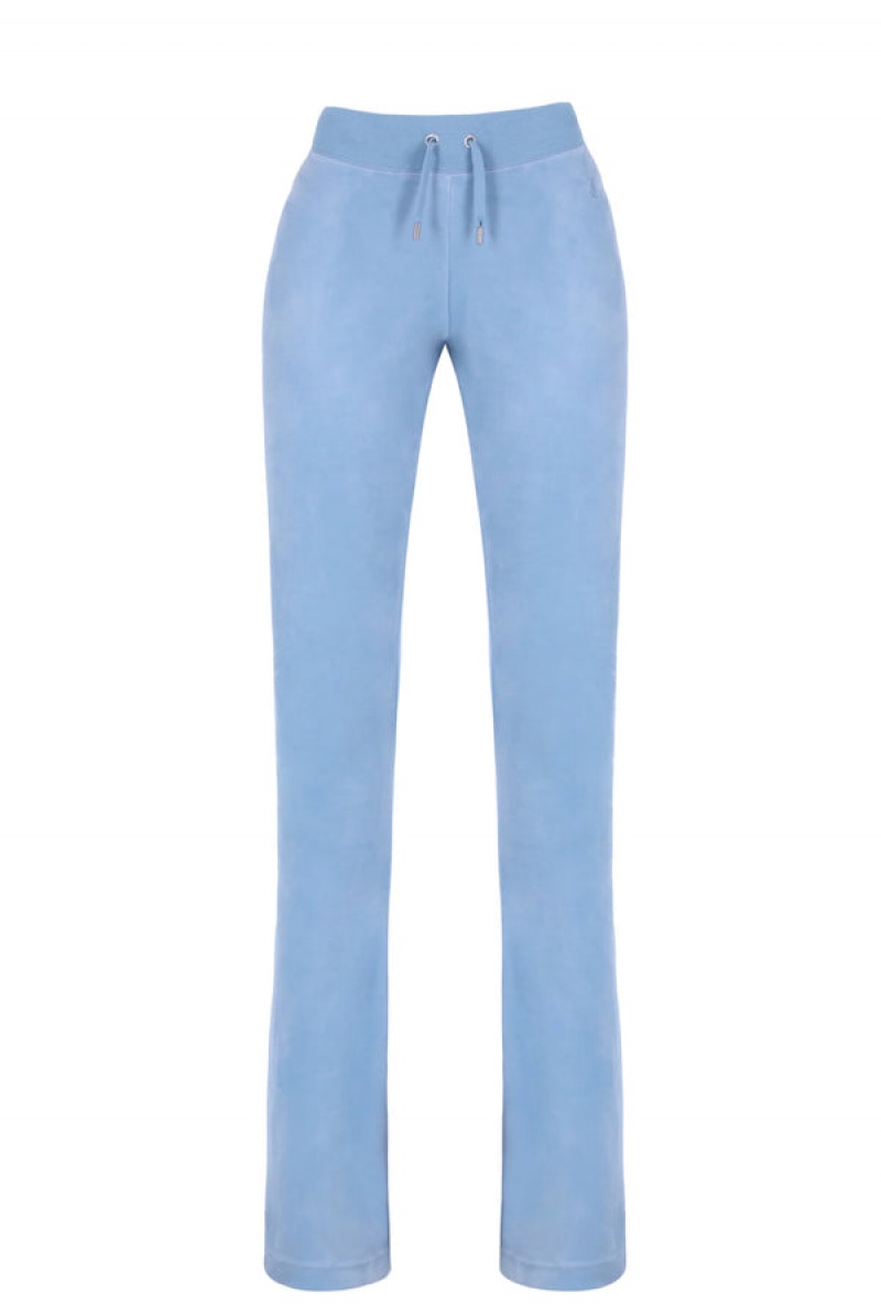 Juicy Couture Low Rise Flare Classic Velour Track Pant Blå | JC-SN652048