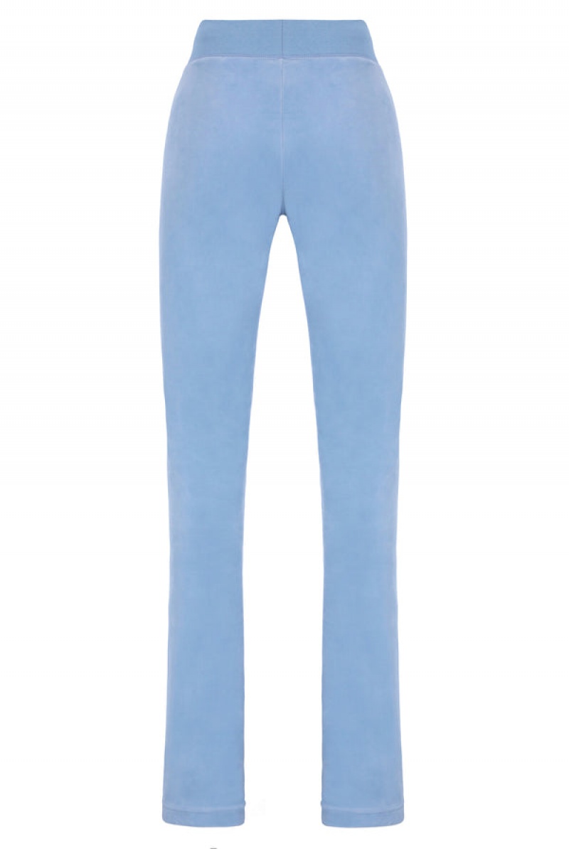 Juicy Couture Low Rise Flare Classic Velour Track Pant Blå | JC-SN652048