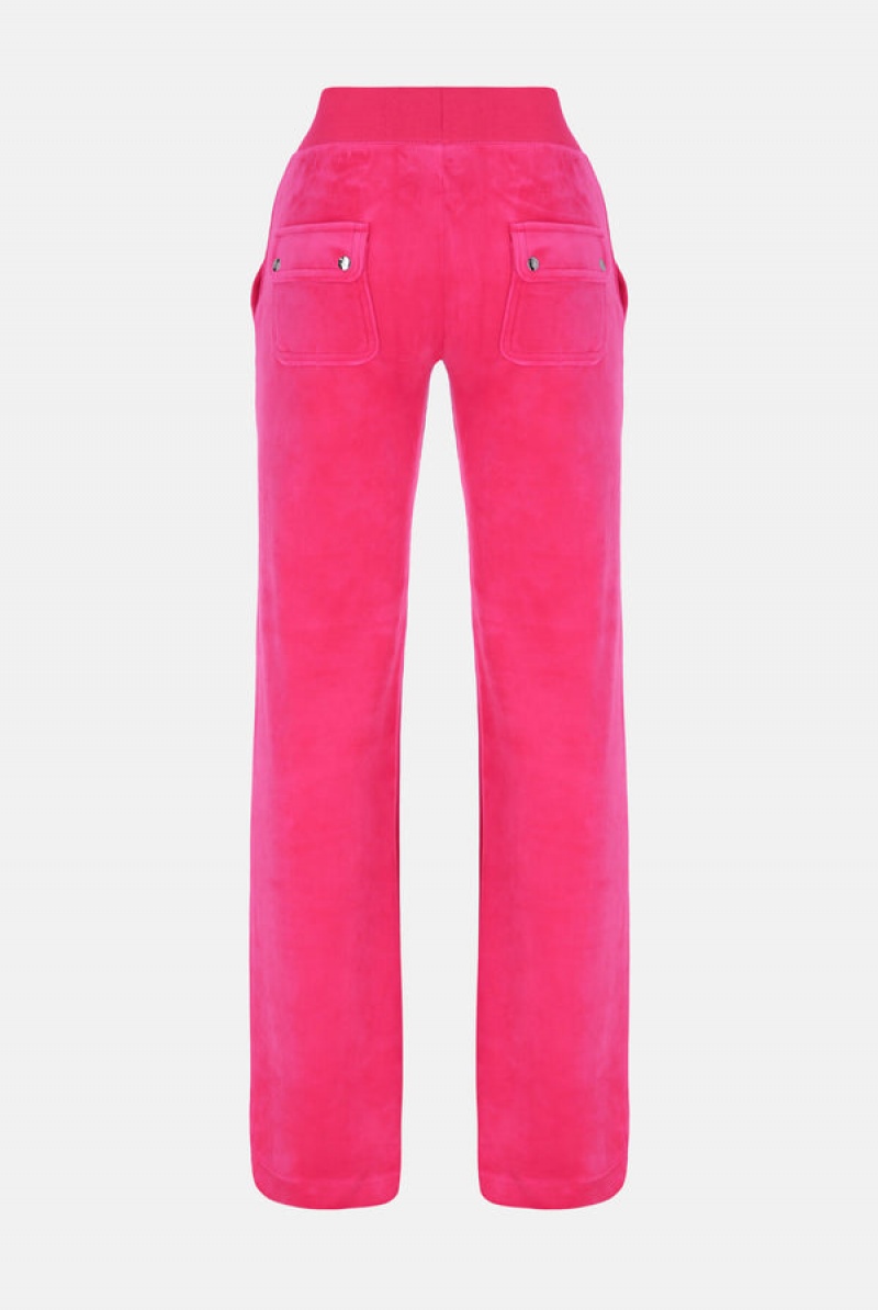 Juicy Couture Low Rise Velour Track Pants Rosa | JC-SN652094