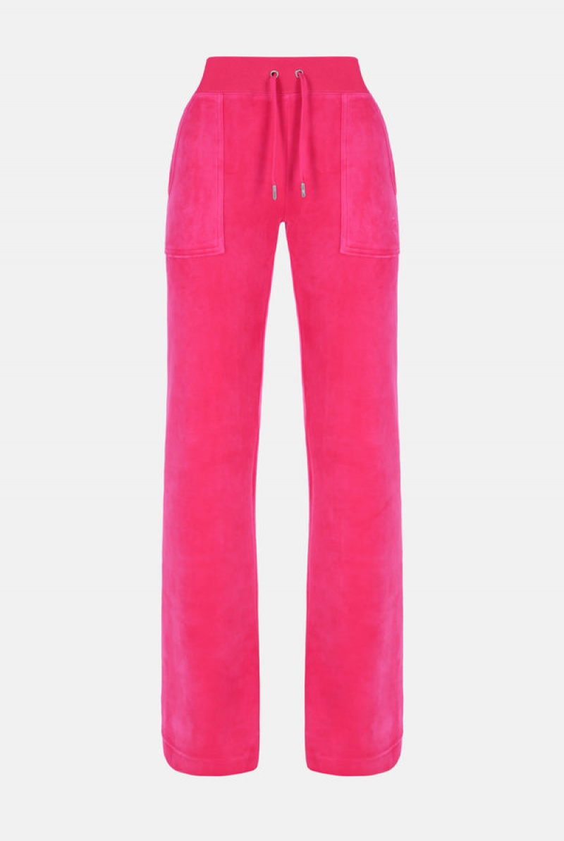 Juicy Couture Low Rise Velour Track Pants Rosa | JC-SN652094