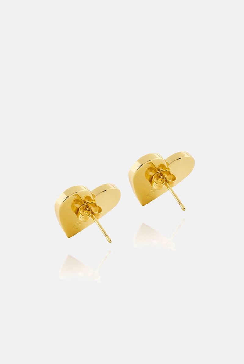 Juicy Couture Maxi Heart Stud Earrings Gull | JC-SN652374