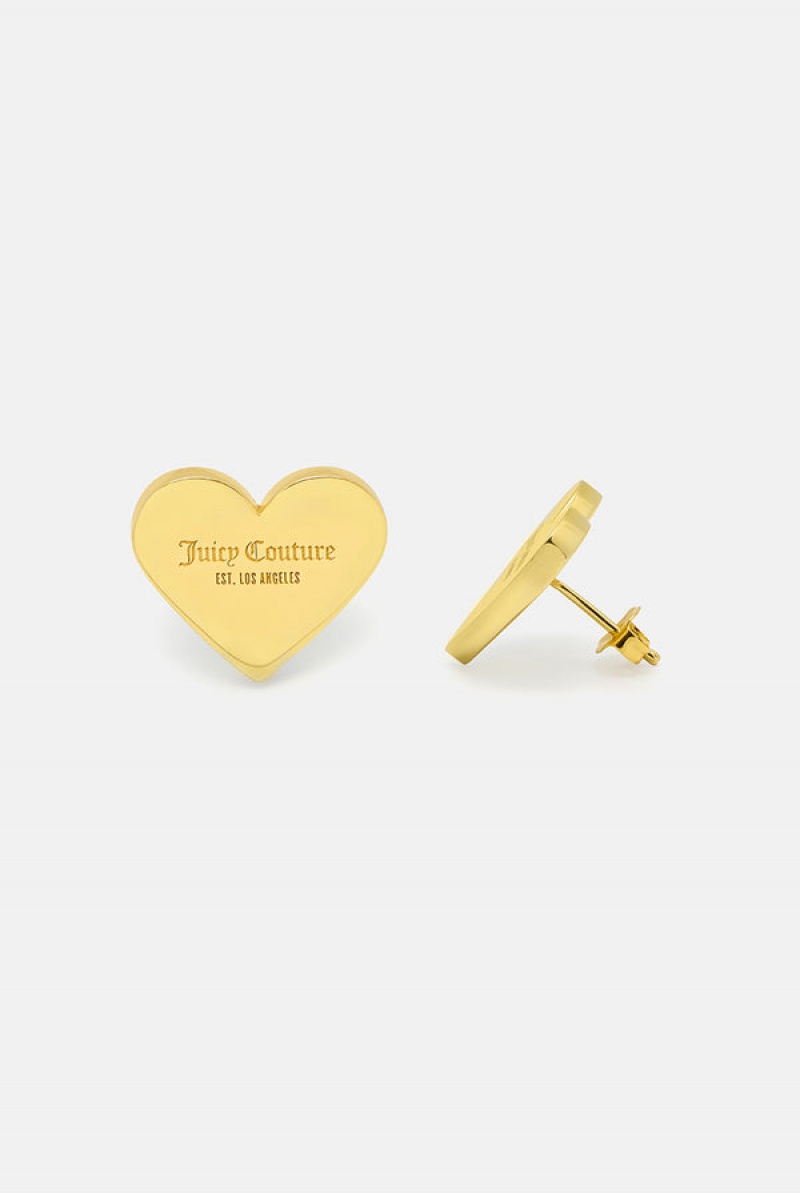 Juicy Couture Maxi Heart Stud Earrings Gull | JC-SN652374