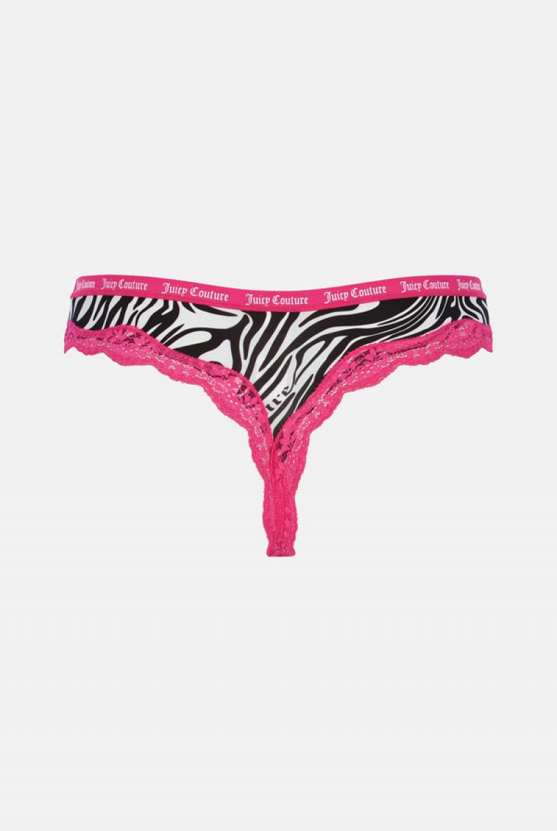 Juicy Couture Microfiber Blonder Trim Thongs Pack X 3 Multicolor | JC-SN652239