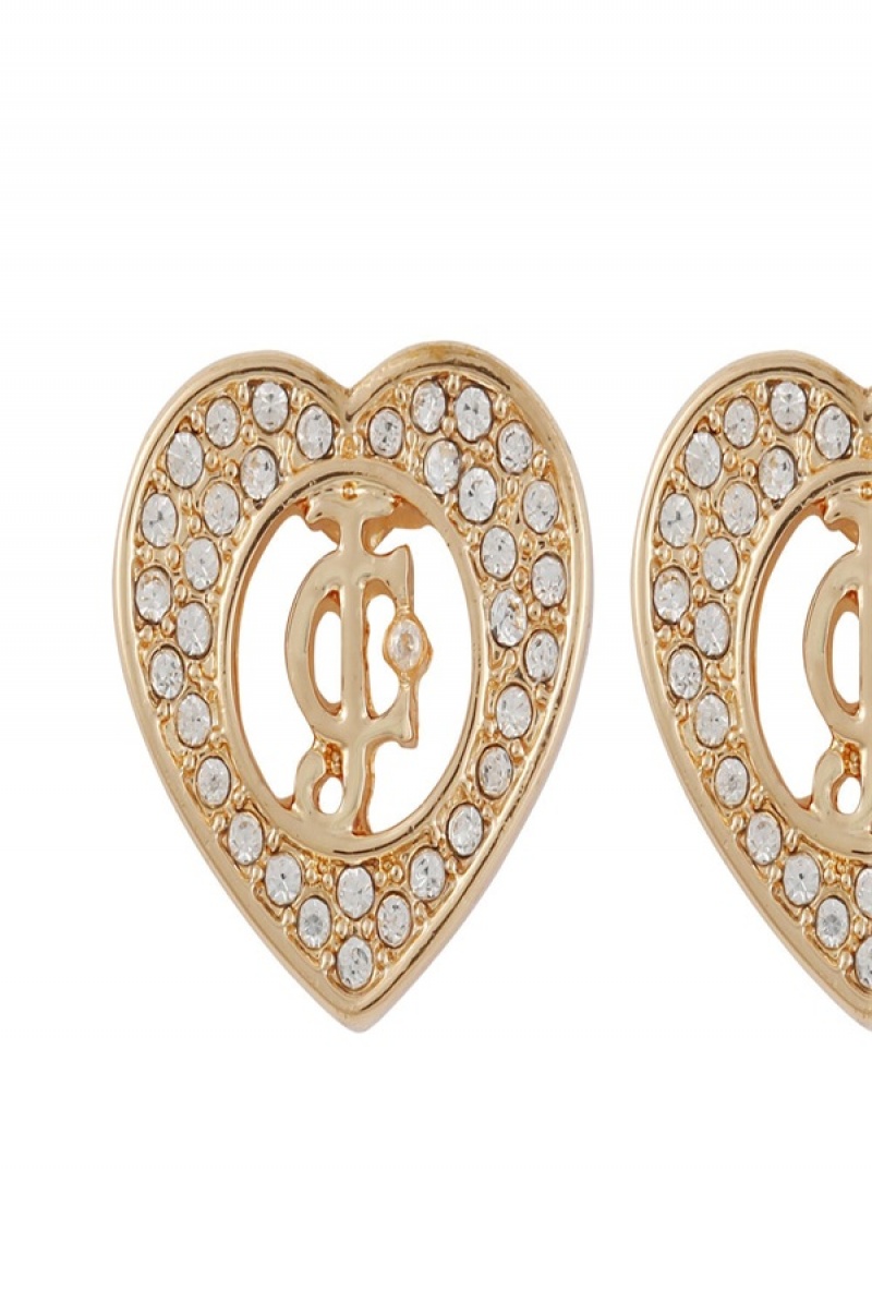 Juicy Couture Monogram Heart Stud Earrings Gull | JC-SN651894