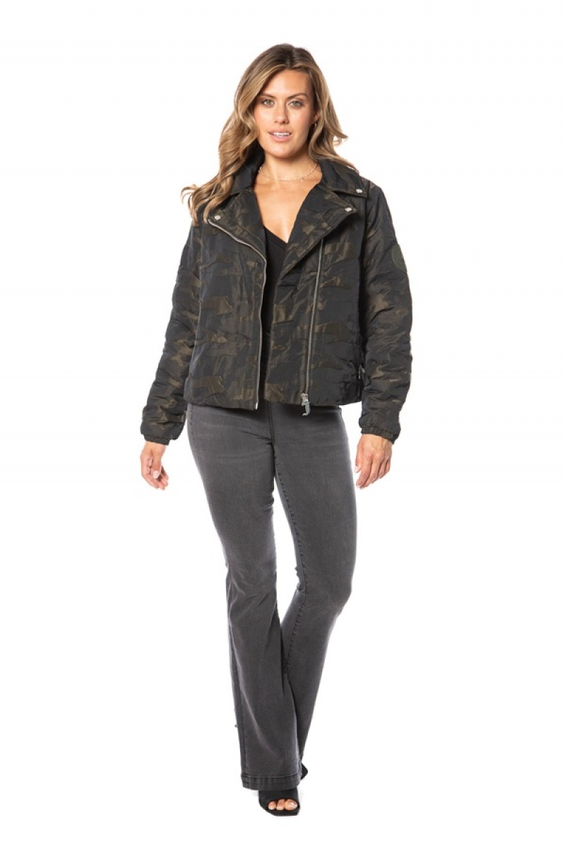 Juicy Couture Moto Puffer Jacket Svarte | JC-SN651678