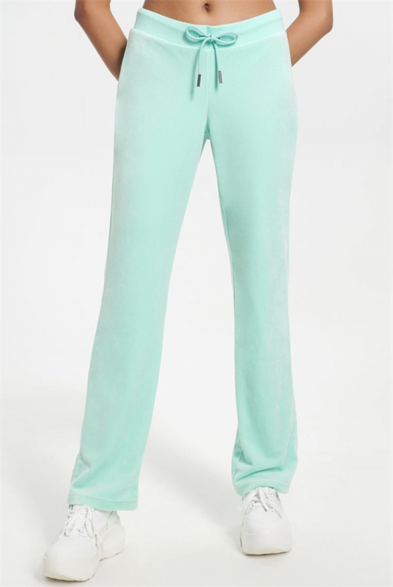 Juicy Couture Og Big Bling Velour Track Pants Mint | JC-SN651601