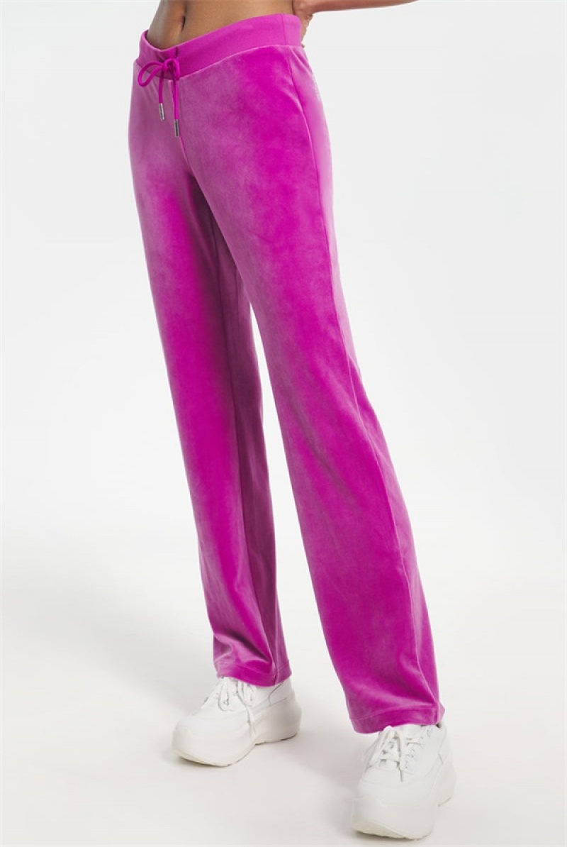 Juicy Couture Og Big Bling Velour Track Pants Lilla | JC-SN651602