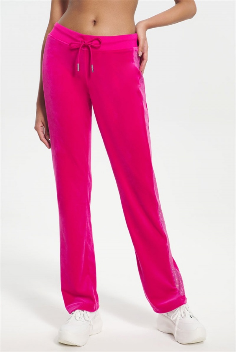 Juicy Couture Ombre Bling Velour Track Pants Rosa | JC-SN651604