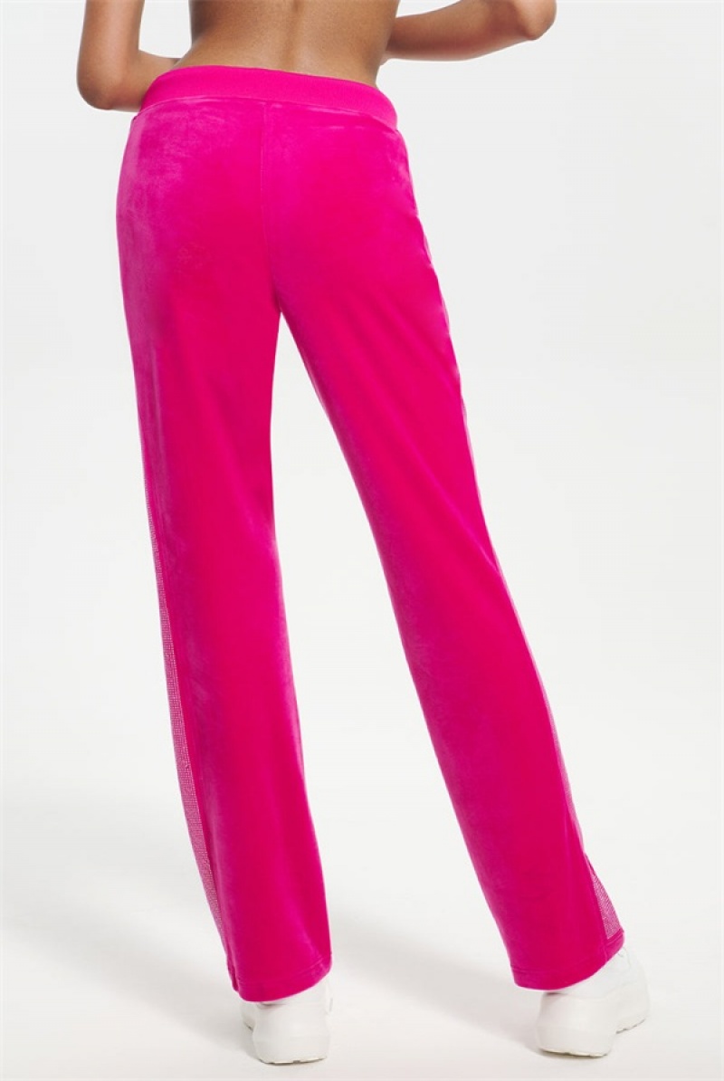 Juicy Couture Ombre Bling Velour Track Pants Rosa | JC-SN651604