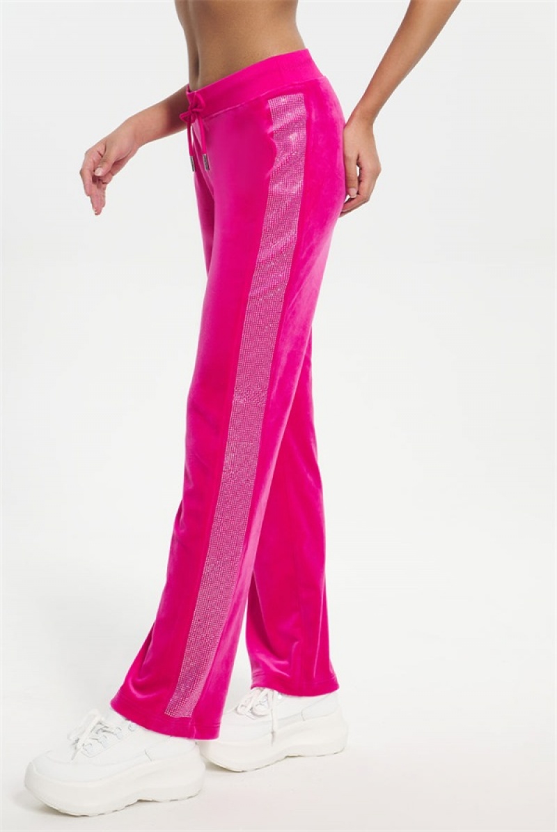 Juicy Couture Ombre Bling Velour Track Pants Rosa | JC-SN651604