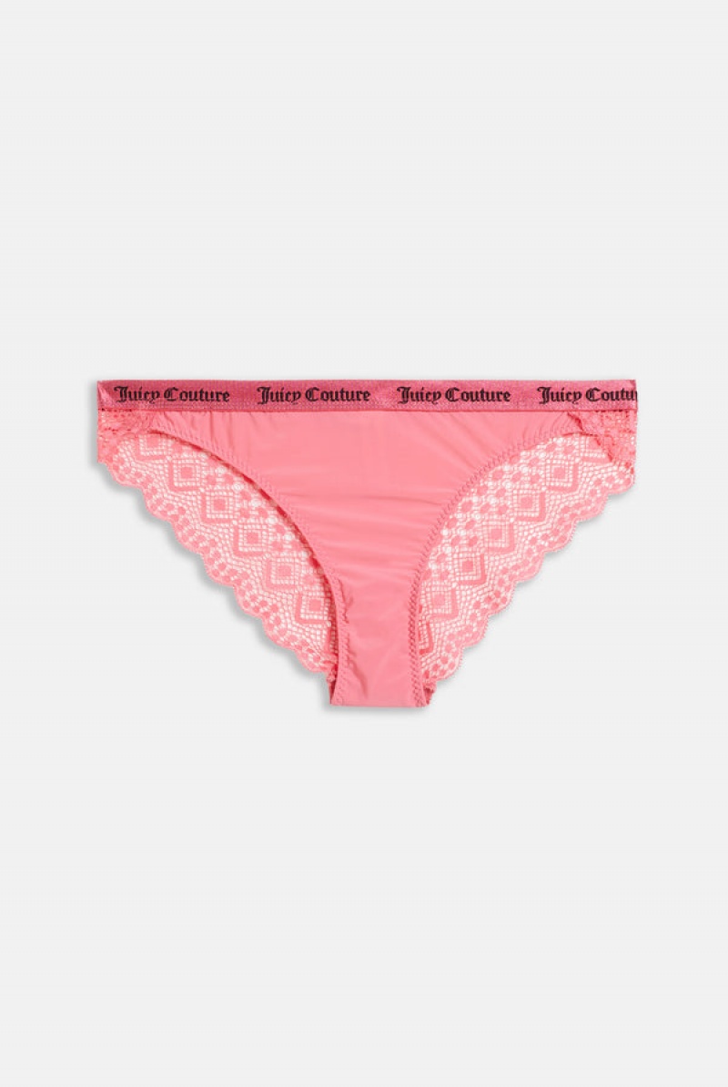 Juicy Couture Pack Of 3 Blonder Trim Briefs Rosa | JC-SN652282