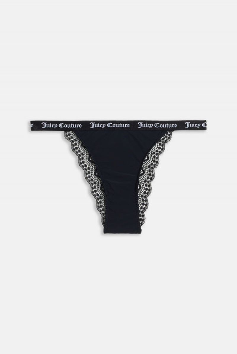 Juicy Couture Pack Of 3 Blonder Trim Tanga Thongs Rosa | JC-SN652279