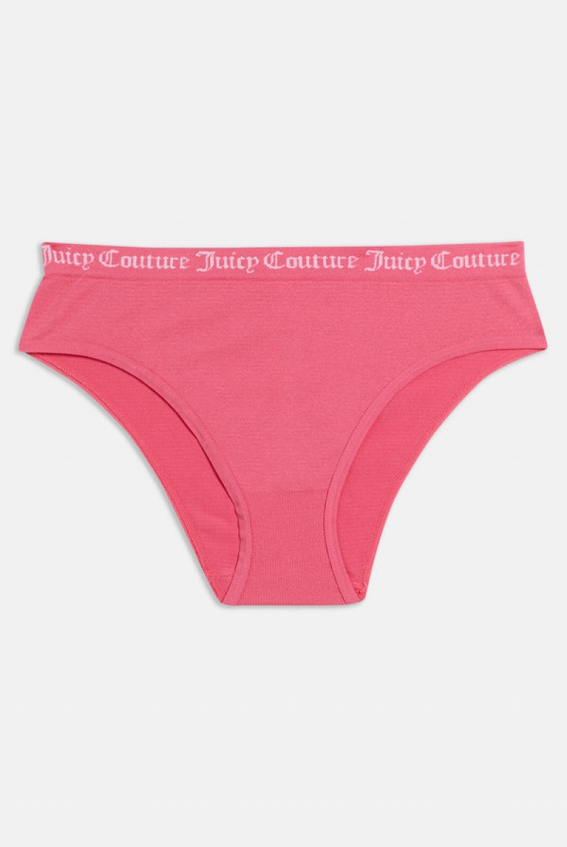 Juicy Couture Pack Of 3 Flate Knit Seamless Mid-rise Briefs Rød | JC-SN652271