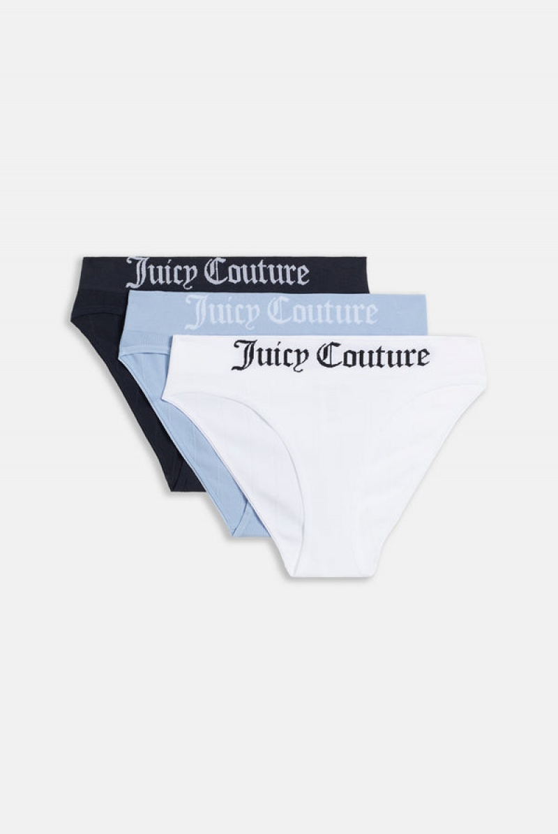 Juicy Couture Pack Of 3 Seamless High Leg Brief Blå | JC-SN652277