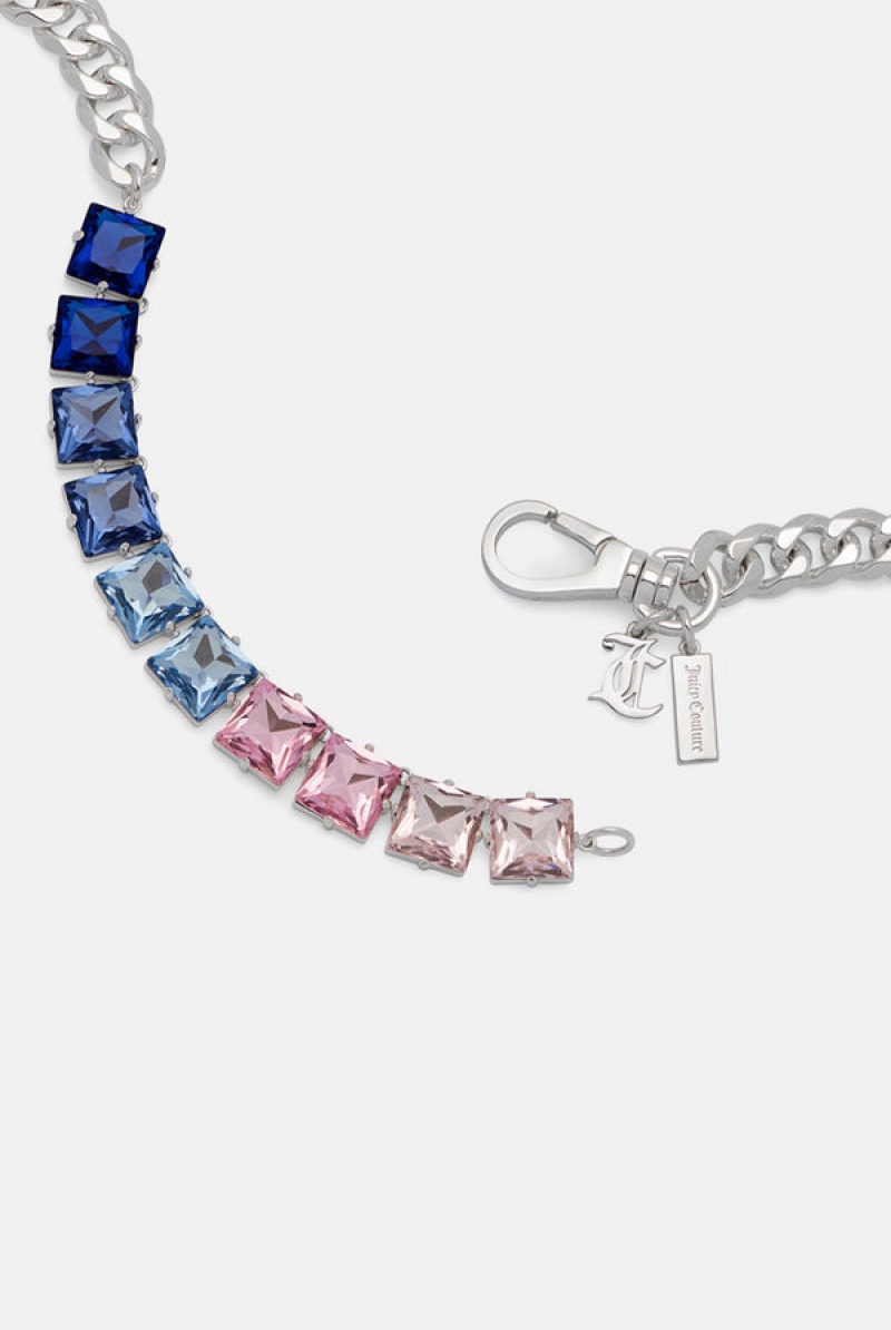 Juicy Couture Pastel Colour Crystal JC Choker Sølv | JC-SN652361