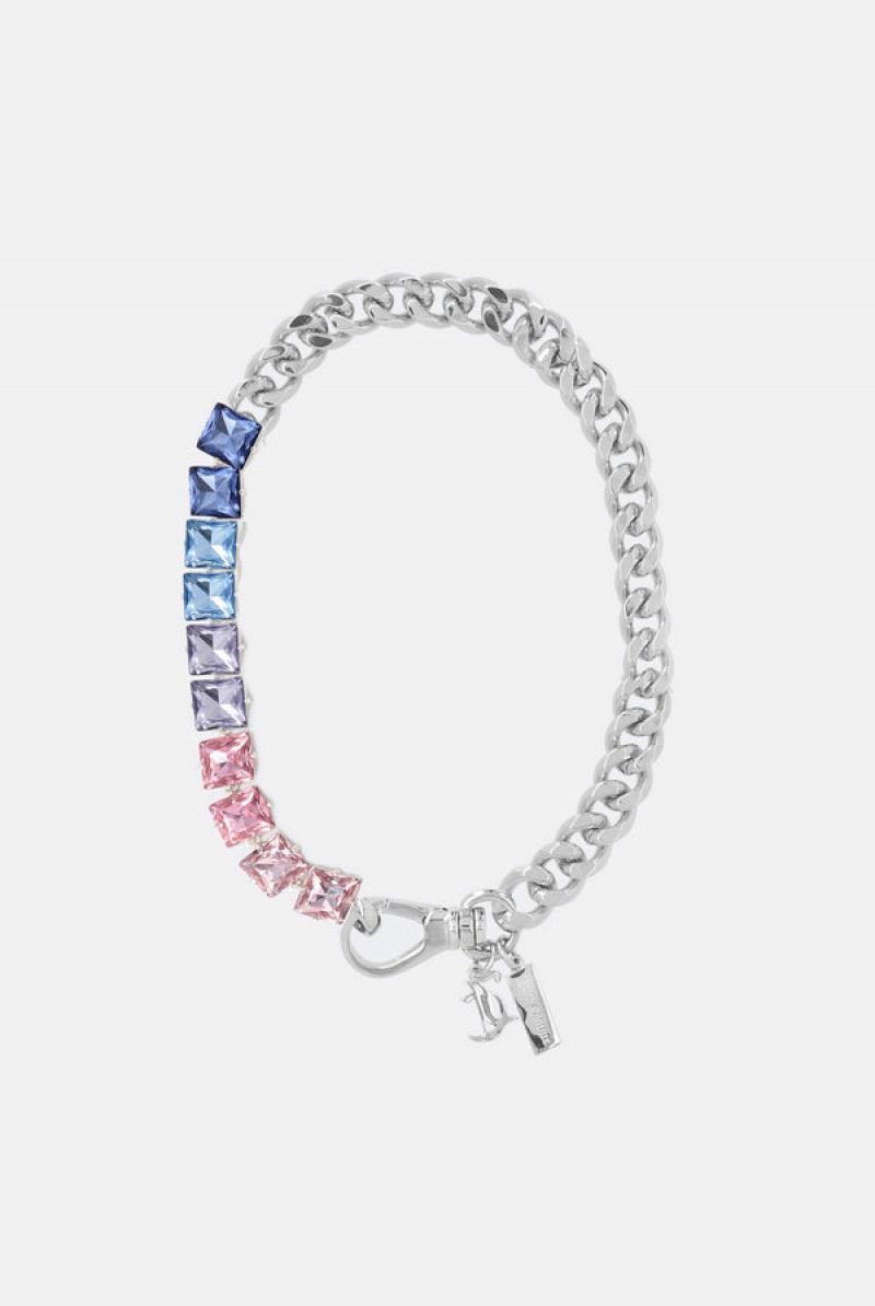 Juicy Couture Pastel Colour Crystal JC Choker Sølv | JC-SN652361