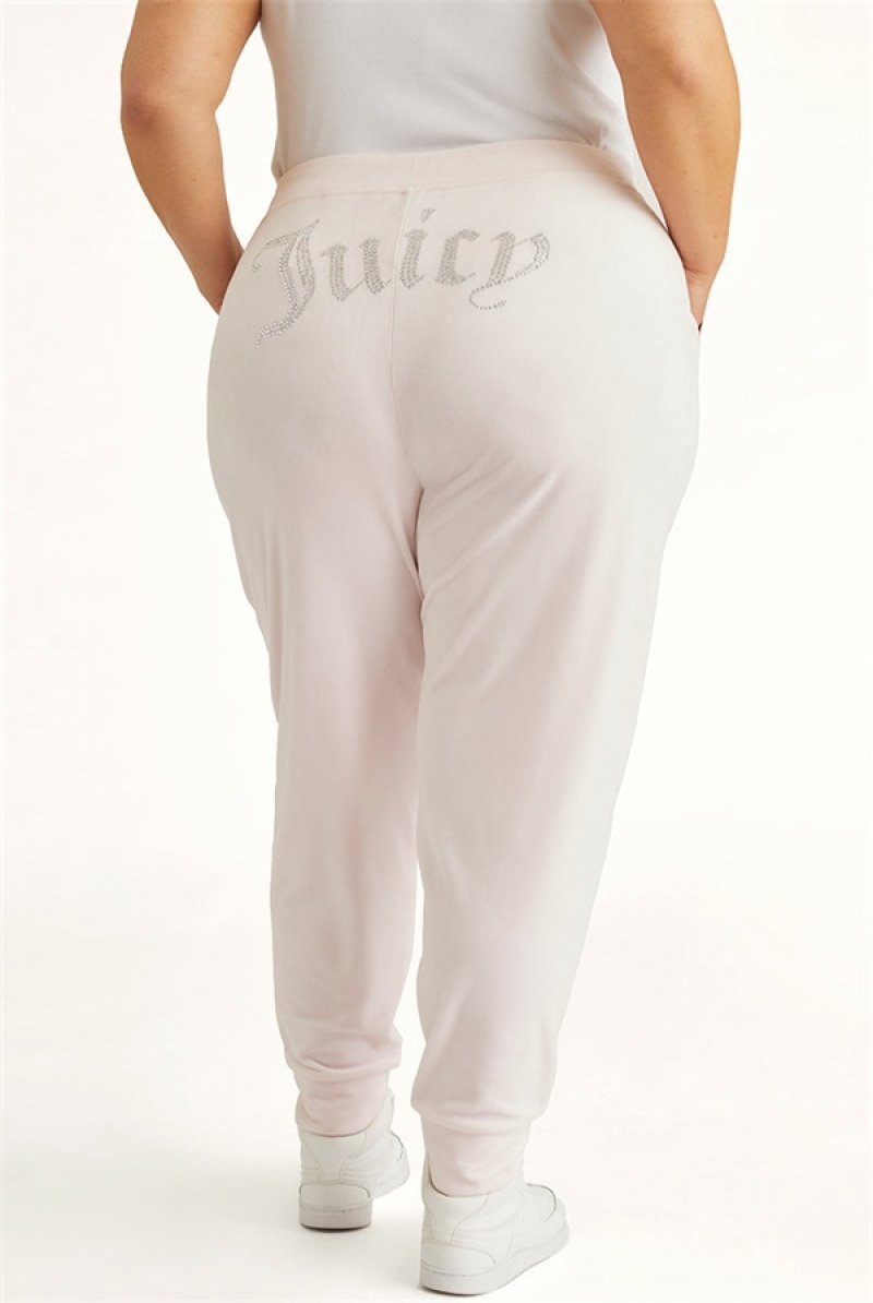 Juicy Couture Plus-size Big Bling Velour Jogger Lyse Rosa | JC-SN651790