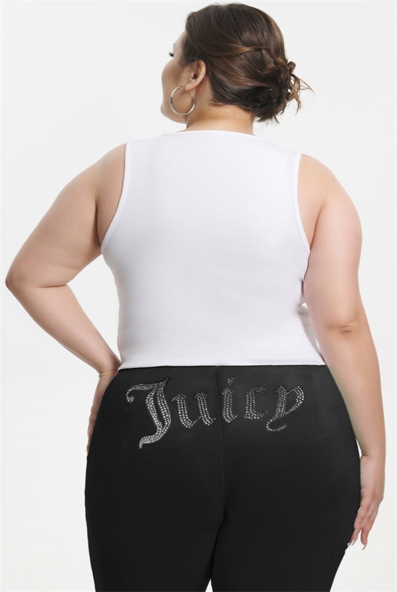 Juicy Couture Plus-size Ombre Bling Tank Top Hvite | JC-SN651621