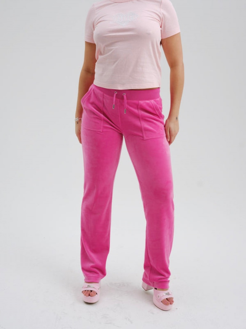 Juicy Couture Raspberry Rose Classic Velour Del Ray Pocketed Bottoms Rosa | JC-SN652016