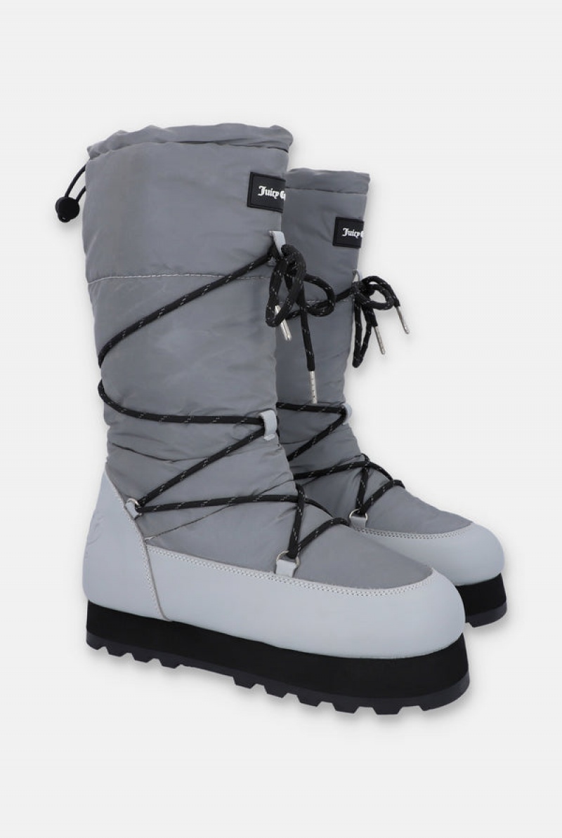 Juicy Couture Reflective Høye Snow Boot Grå | JC-SN652198