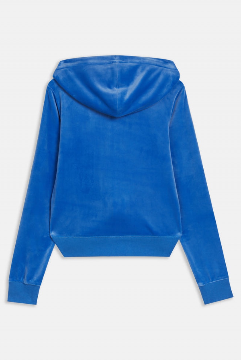 Juicy Couture Regatta Classic Velour Robertson Hoodie Blå | JC-SN651956