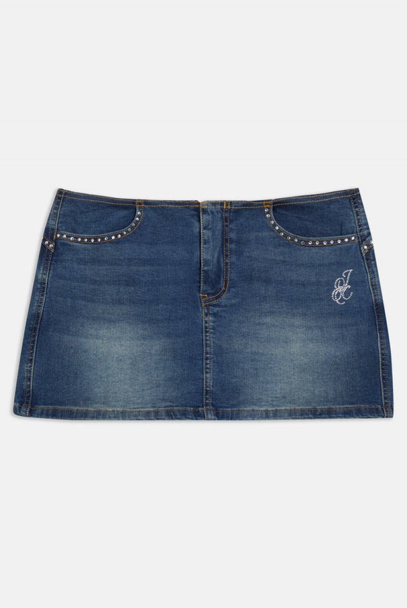 Juicy Couture Rodeo Mini Skirt Blå | JC-SN652299