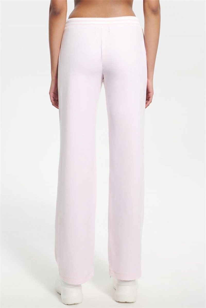 Juicy Couture Script Bling Velour Track Pants Lyse Rosa | JC-SN651605