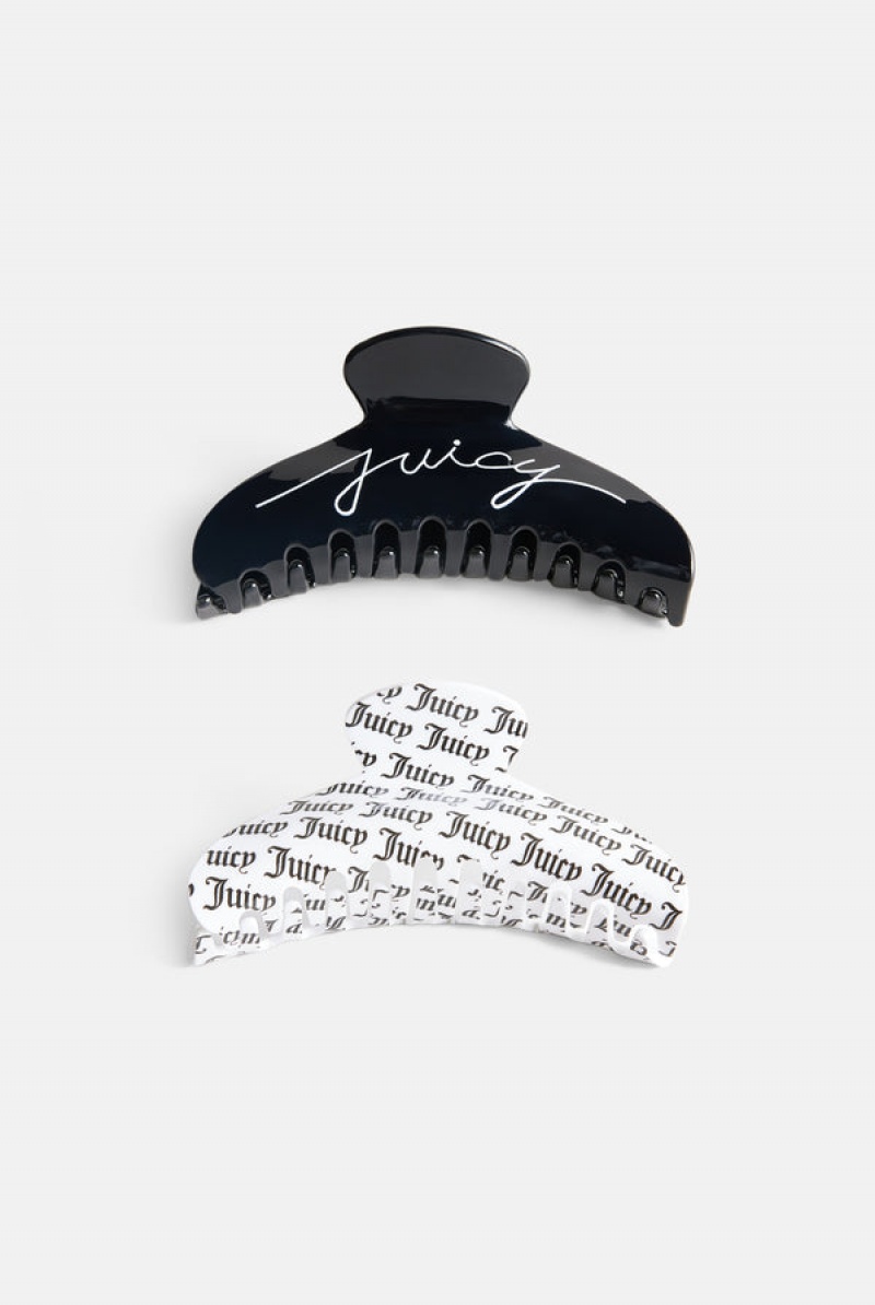 Juicy Couture Set Of 2 Juicy Claw Hair Clips Svarte | JC-SN652336