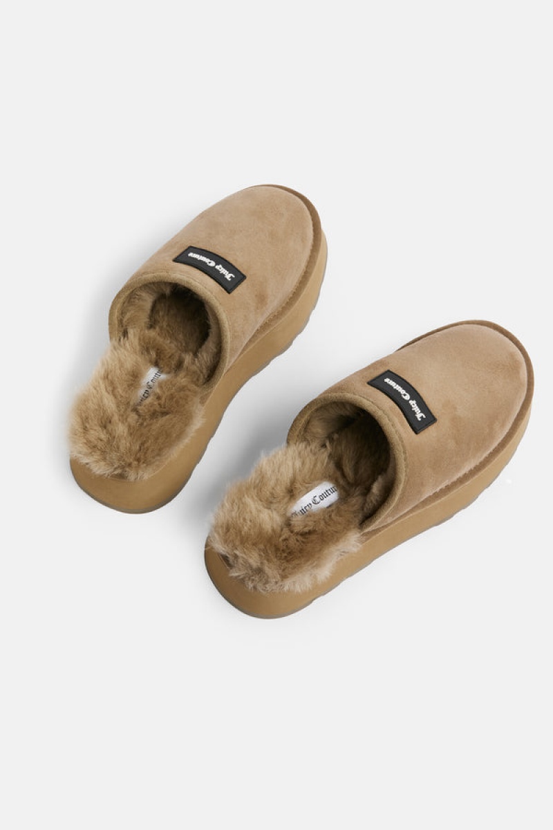 Juicy Couture Sheepskin Shearling Clog Brune | JC-SN652188