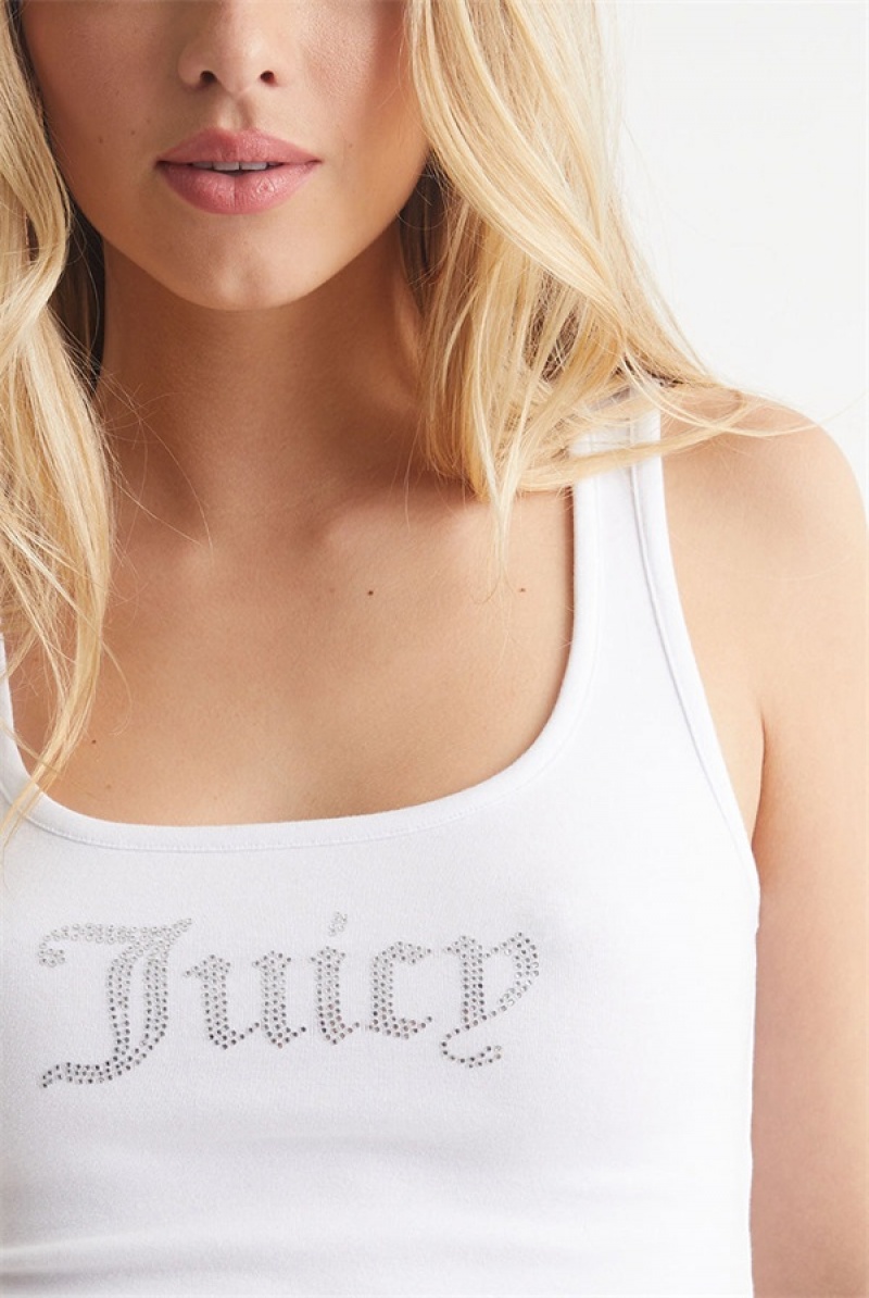 Juicy Couture Small Bling Tank Top Hvite | JC-SN651636