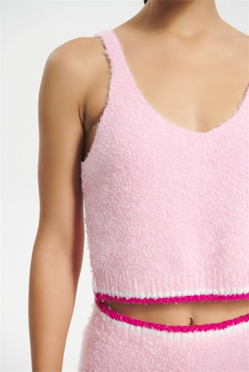 Juicy Couture Tipped Genser Tank Rosa | JC-SN651628